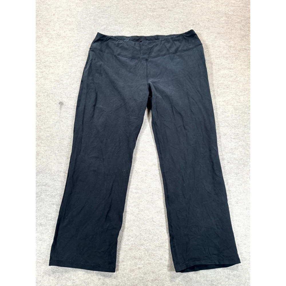 Athletic Works Yoga Pants Womens 3XL (22) Black Mid Rise Wide Leg Elastic Waist